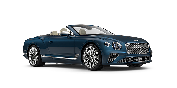 Bentley Panama Bentley GTC Mulliner convertible in Light Windsor Blue paint front 34